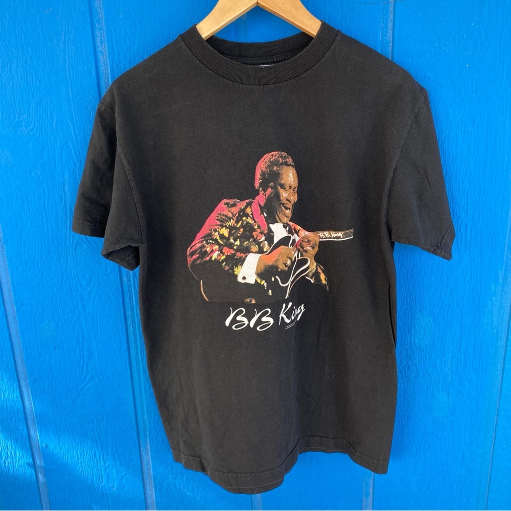 VTG Y2K 2001 B.B. KING ROAD SHOW BLACK FADED MENS Medium T SHIRT Tee Blues